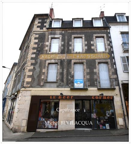 Dpt Nièvre (58), à vendre NEVERS hyper centre ville immeuble de rapport sur cave avec 1 boutique et 3 appartements