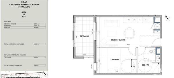 Appartement à vendre 2 pièces 40 m² Agde
