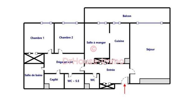 Appartement à vendre 4 pièces de 82 m²