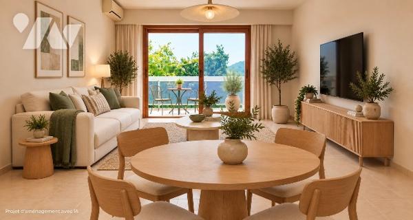 Riou / Petit Juas . Appartement au calme, vue dégagée et possibilité de créer trois pièces.