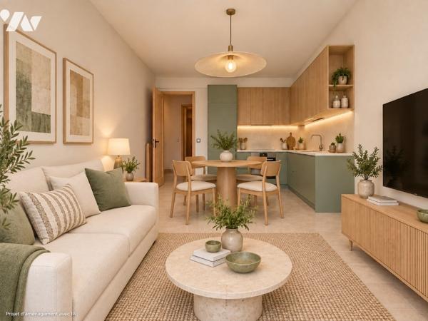 Riou / Petit Juas . Appartement au calme, vue dégagée et possibilité de créer trois pièces.