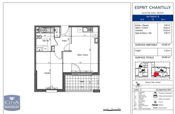 Appartement à louer 2 pièces 43.6m² Orvault (44700)