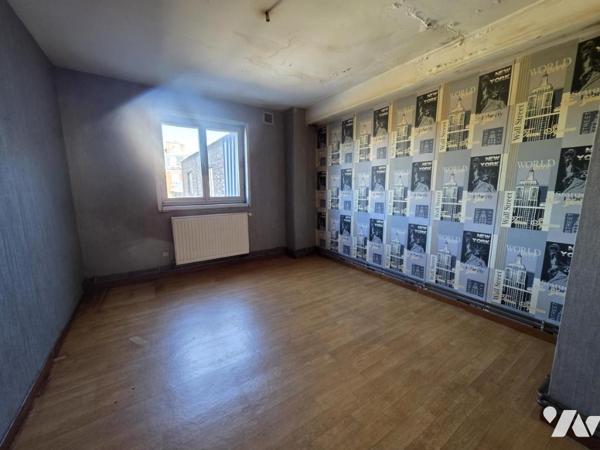 Ensemble immobilier avec hangar, cellule commerciale et deux appartements.