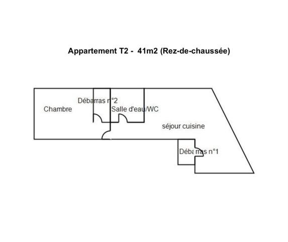Appartement T2 de 41m2 avec cour intérieure - Emplacement stratégique