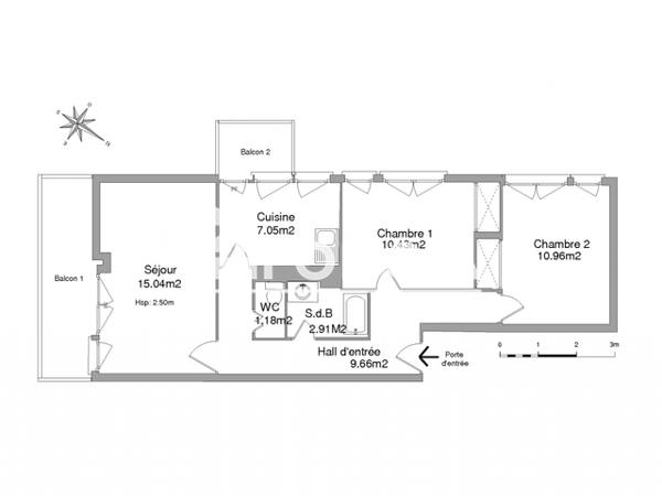 Location Appartement 3 pièces 57.23 m² - 735-37 AVENUE COLONEL PICOT Toulon 83100
