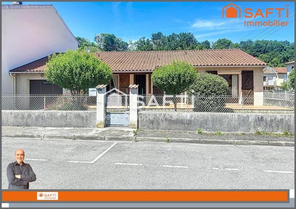 Maison de plain pied, avec garage et jardin