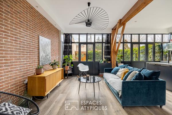 Appartement esprit loft avec jardin dans une ancienne ferme