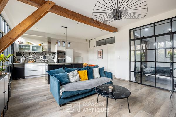 Appartement esprit loft avec jardin dans une ancienne ferme