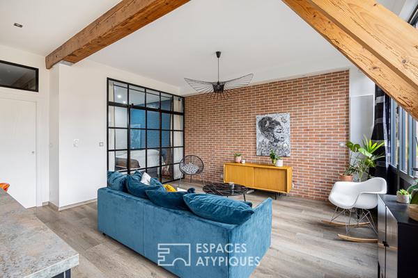 Appartement esprit loft avec jardin dans une ancienne ferme