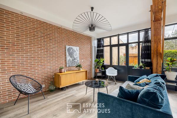 Appartement esprit loft avec jardin dans une ancienne ferme
