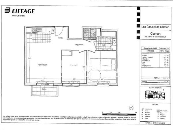 Location Appartement 3 pièces 64.1 m² - 393 AVENUE DU GENERAL DE GAULLE Clamart 92140