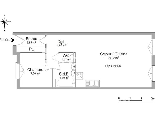 Location Appartement meublé 2 pièces 50.58 m² - 80 GRANDE RUE Nancy. 54000