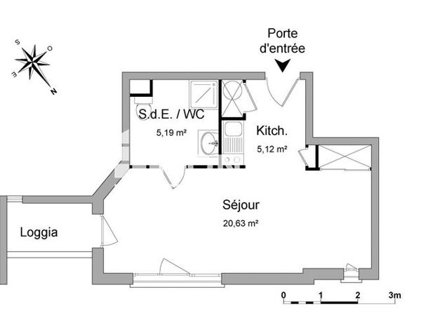 Location Studio 30.94 m² - 16 RUE DES HERIDEAUX Lyon 69008
