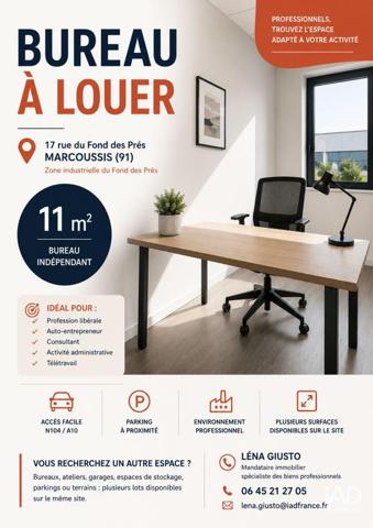 Location bureaux 11 m² Marcoussis