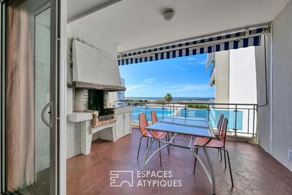 Appartement en 1ere ligne, vue sur mer, plage et piscine