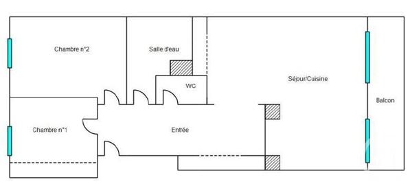 Appartement F3 à vendre  3 pièces - 58 m2 NICE - 06