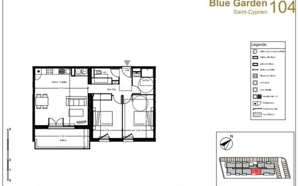 Appartement à vendre    2 pièces • 68,50 m2 Saint-Cyprien