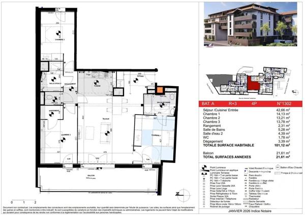 Appartement T4 à vendre  4 pièces - 101,12 m 2   LA TESTE DE BUCH  - 33