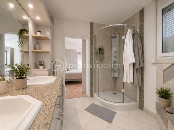 🌿✨ Maison en pierre avec vue Ventoux et Dentelles de Montmirail ✨🌿

À proximité du village, tout en profitant d’un environnement calme et privilégié, découvrez cette magnifique maison en pierre entièrement rénovée, offrant environ 180 m² habitables au cœur d’un superbe jardin arboré au charme authentique.

Dès l’entrée, le charme opère avec de beaux volumes et une atmosphère chaleureuse. La maison propose un vaste espace de vie composé d’un salon, d’une salle à manger et d’une cuisine équipée, ouverts sur une très belle terrasse ombragée, idéale pour profiter des repas d’été dans un cadre paisible.

À l’étage, l’espace nuit se compose de quatre chambres dont une parentale , d’une salle de bain avec baignoire et douche, d’un grand dressing ainsi qu’un toilette indépendant.
Le jardin, véritable écrin de verdure, accueille une grande piscine parfaitement intégrée dans l’environnement, invitant à la détente et à la douceur de vivre provençale.

La dépendance, pleine de charme, offre un espace indépendant idéal pour recevoir famille et amis ou envisager une activité complémentaire.
Elle se compose d’un agréable coin nuit, d’une petite cuisine fonctionnelle, d’un espace salle d’eau avec toilettes, le tout sublimé par de magnifiques fenêtres esprit verrière en fer forgé apportant beaucoup de cachet et une belle luminosité.

Les prestations complètent parfaitement ce bien rare :
 Piscine
 Terrasse ombragée
 Deux garages
 Un bureau
 Une buanderie
 Cheminée, poêle à granules, climatisation. 

🌿 Un véritable havre de paix alliant authenticité, confort et douceur de vivre, idéal pour les amoureux de la Provence et des belles demeures de caractère.
                            Coup de cœur assuré – À découvrir sans tarder.