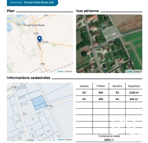 Terrain à vendre 900 m² Droupt-Saint-Basle