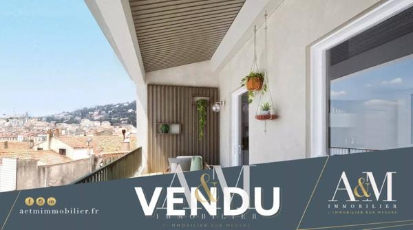 Dernier étage, appartement T3 + terrasse