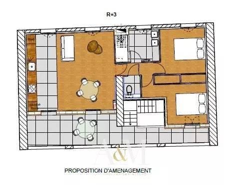 Dernier étage, appartement T3 + terrasse