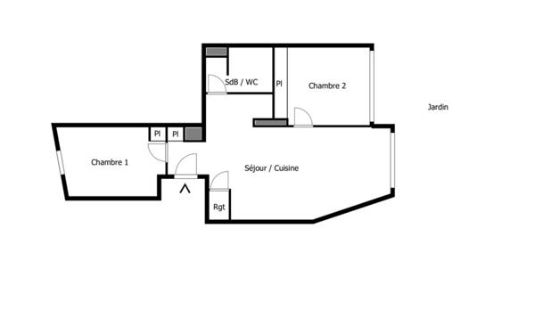 Proche commerces, écoles et gare de Franconville, appartement 3 pièces de 54m² - Jardin