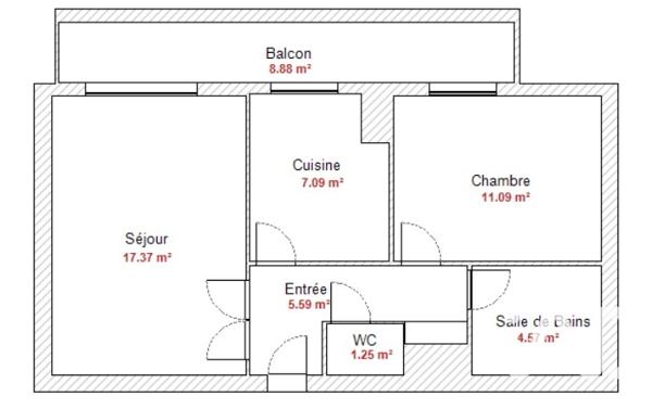 Appartement à vendre 2 pièces 47 m² Lyon 3