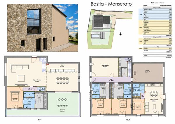 Maison Bastia - Monserato 310 m2 - terrain 1284 m2 - vue mer