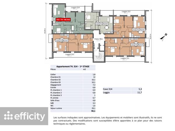 Appartement 4 pièces - 90 m²