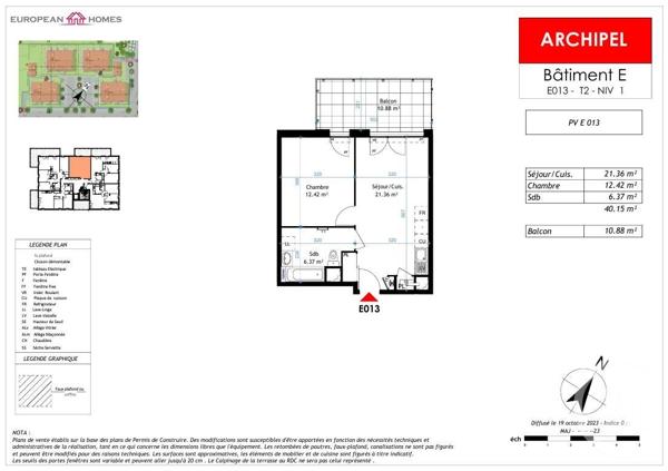 Appartement à vendre  2 pièces - 40,15 m2 LA VERPILLIERE - 38