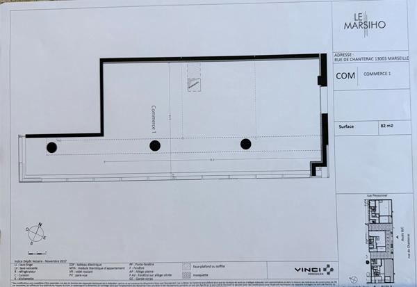 A vendre  Cabinet médical de 82m2 en rez-de-chaussée à Marseille 13002 secteur Joliette.