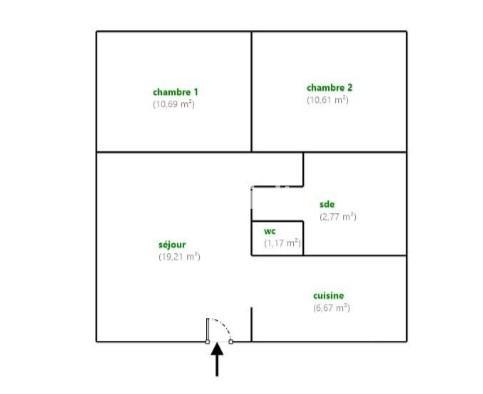 Appartement 3 pièces - 51 m² Exclusivité efficity