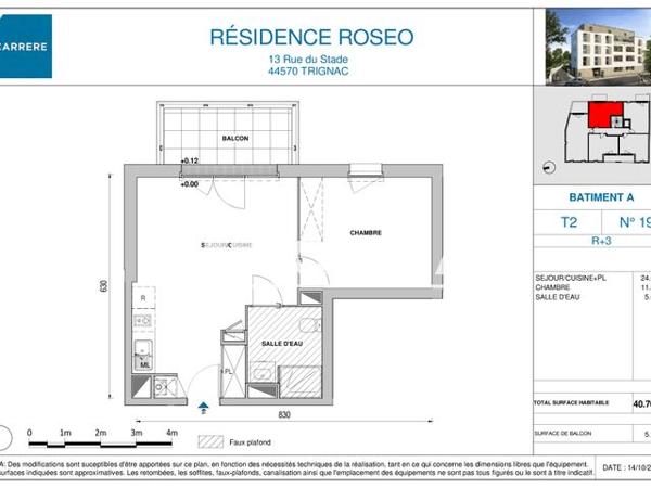 Location Appartement 2 pièces 40.7 m² - 13, 13bis, 15 rue du Stade Trignac 44570