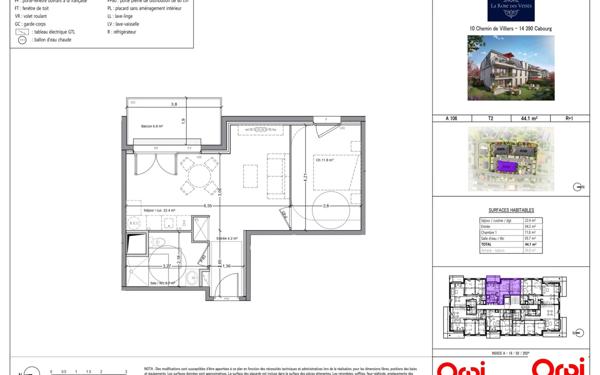 Appartement à vendre    2 pièces • 43,70 m2 Cabourg