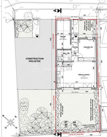 Dans un environnement calme proche mairie. Terrain à bâtir libre constructeur avec permis accordé pour une maison de 127 m² planché R+C.