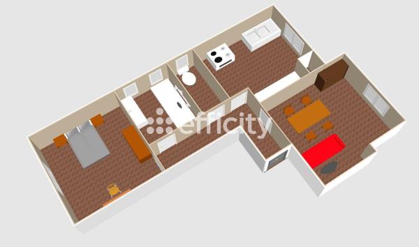 Appartement 2 pièces - 43 m² Exclusivité efficity