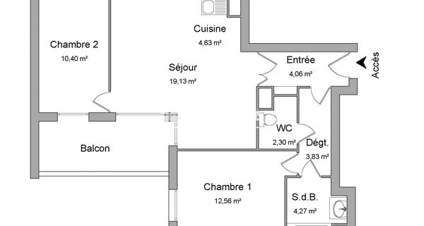 Location Appartement 3 pièces 61.13 m² - Dijon 21000