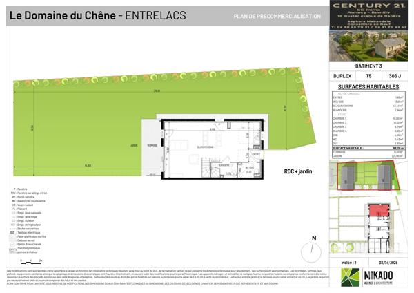 Maison à vendre  5 pièces - 98,28 m 2   ENTRELACS  - 73