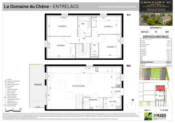 Maison à vendre  5 pièces - 98,28 m 2   ENTRELACS  - 73