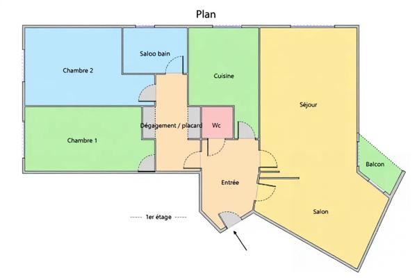 Appartement 78m2  - 4 pièces - balcon et box - EVRY - 91000