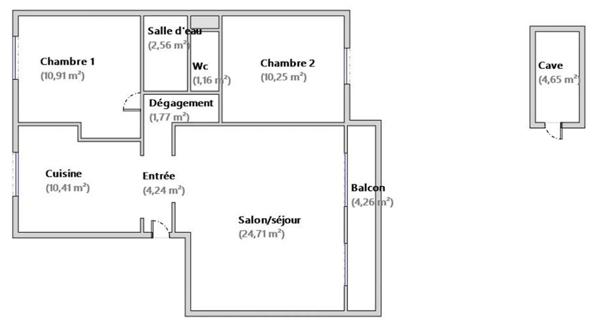 Appartement à vendre 3 pièces 66 m² Oullins-Pierre-Bénite