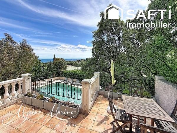 Saint-Aygulf – Maison provençale avec vue mer, piscine et plages à pied