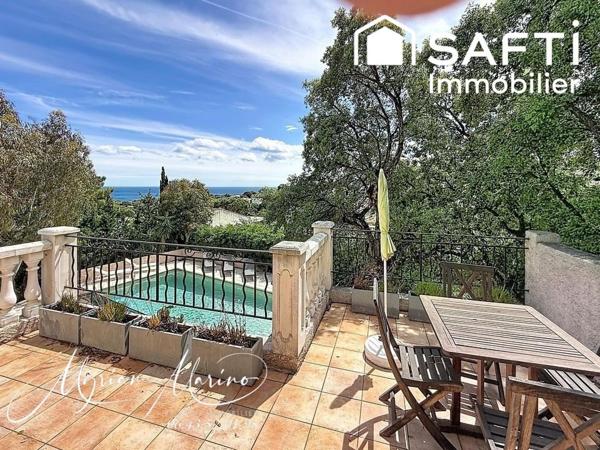 Saint-Aygulf – Maison provençale avec vue mer, piscine et plages à pied