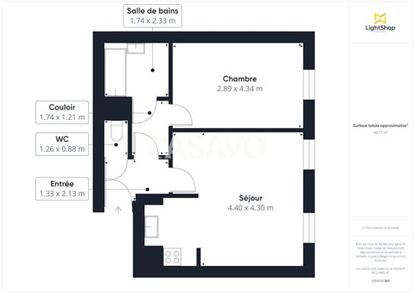 Vente Appartement 2 pièces de 42m² - 93500 Pantin