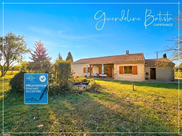 Maison plain-pied 121m² - 4 Chambres - Terrain 2116m² - CREYSSE