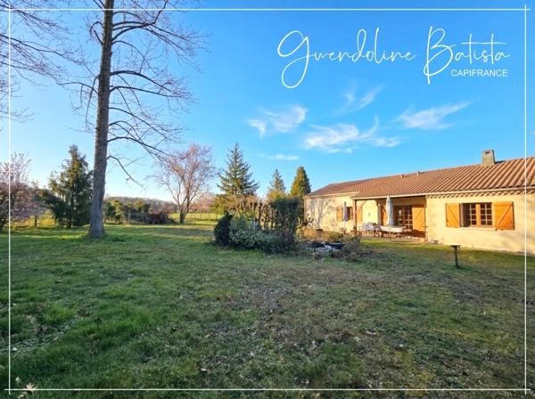 Maison plain-pied 121m² - 4 Chambres - Terrain 2116m² - CREYSSE