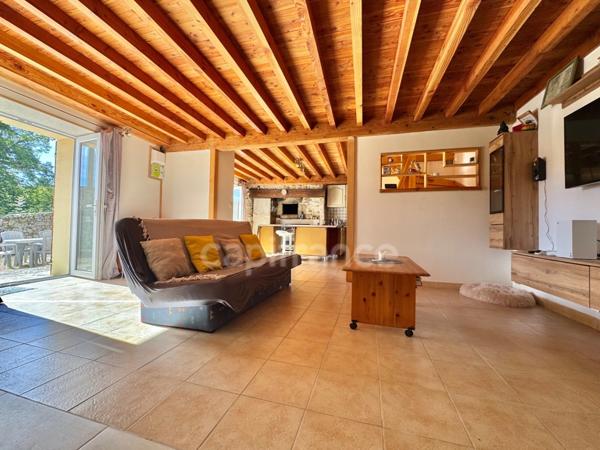 MAISON 100 M2, 2095 M2 DE TERRAIN DONT 1685 M2 À BATIR, 2 CHAMBRES, 1 BUREAU, DÉPENDANCES DE 45 M2, CHARPENTE/COUVERTURE OK, TOUT-À-L'ÉGOUT, DOUBLE VITRAGE PVC ET BOIS, TF 498€