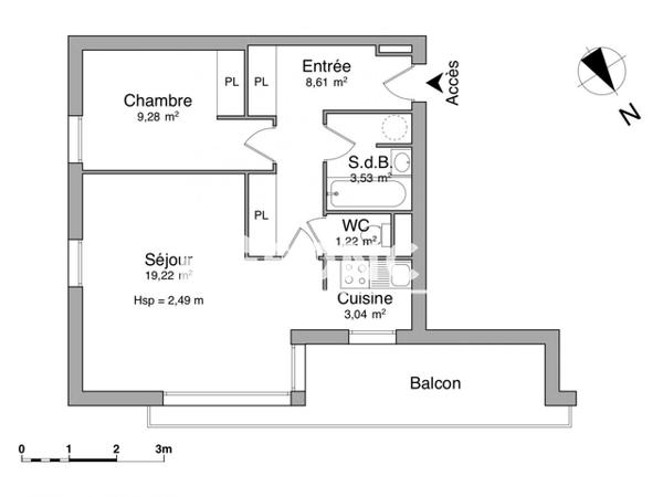 Location Appartement 2 pièces 44.9 m² - 39 RUE DE LARTIGUE Bruges 33520