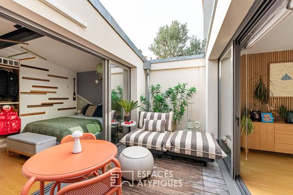 Loft dans une ancienne chaudronnerie avec terrasse et patios